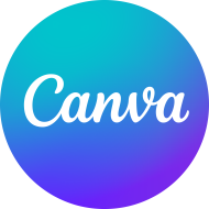 Canva Icon on a blue purple gradient background