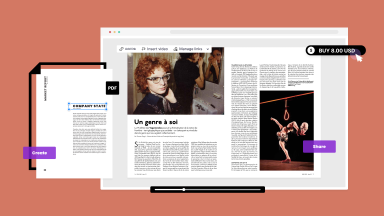 A design showcasing Issuu's publishing and Digital Sales features.
