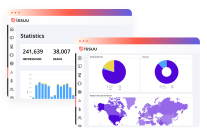 Statistics feature shows regions and information about your content